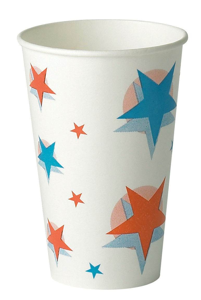 12oz Paper Cups Star Design Cold Drinks