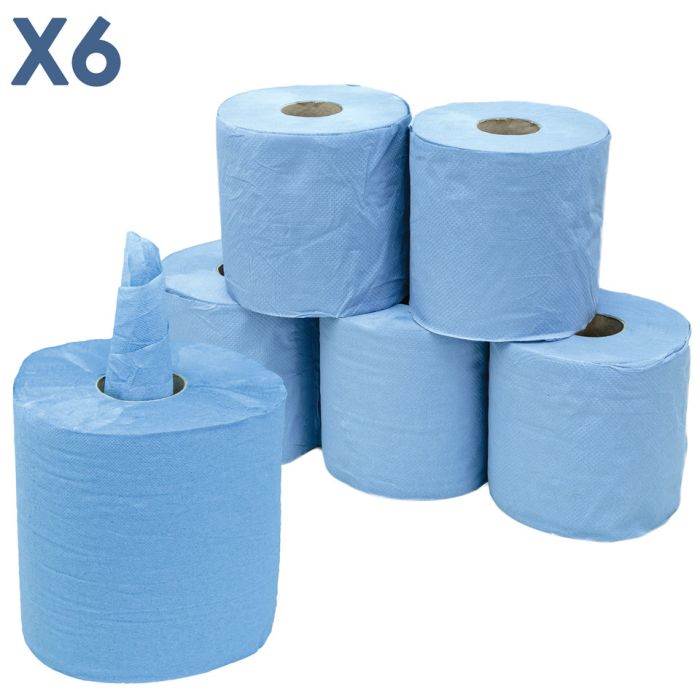 Blue Centre Feed Rolls 2ply Embossed